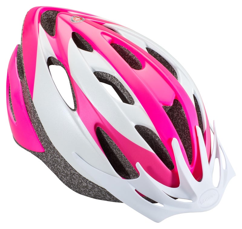 Schwinn Thrasher Bike Helmet for Adult Men Women Age 14+ with Suggested Fit 58-62cm, No Light Option, Lightweight with Adjustable Side and Chin Strap, Bike Accessories, Pink/White - Image 1